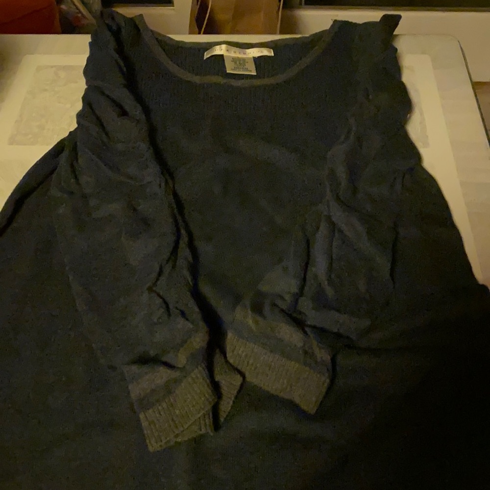 Blue and gray sweater dress